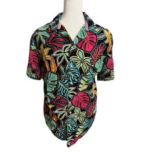 (3) Free planet multi-coloured short sleeve button down shirt